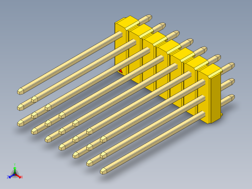 彩色公头100mil（2.54mm）系列-DS1021_yellow_3x07p_100mil_Type19_rev1.0