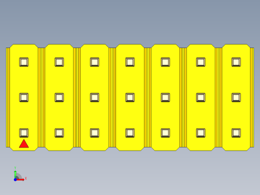 彩色公头100mil（2.54mm）系列-DS1021_yellow_3x07p_100mil_Type19_rev1.0前视缩略图