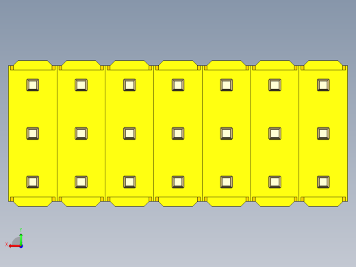 彩色公头100mil（2.54mm）系列-DS1021_yellow_3x07p_100mil_Type19_rev1.0后视缩略图