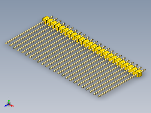 彩色公头100mil（2.54mm）系列-DS1021_yellow_1x24p_100mil_Type43_rev1.0