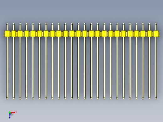 彩色公头100mil（2.54mm）系列-DS1021_yellow_1x24p_100mil_Type43_rev1.0俯视缩略图