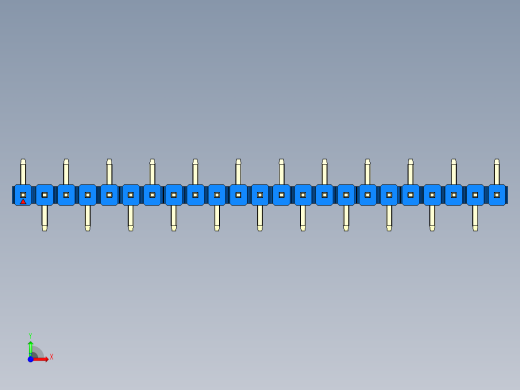 彩色公排针 100mil 2.54mm 系列-DS1022_blue_23p_100mil_Type_SMT_R1_rev1.0前视缩略图