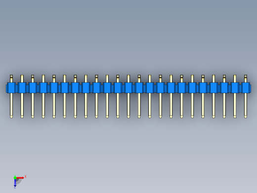 彩色公排针 100mil 2.54mm 系列-DS1022_blue_23p_100mil_Type_SMT_R1_rev1.0俯视缩略图