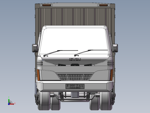 13.厢式货车 3d模型图纸前视缩略图