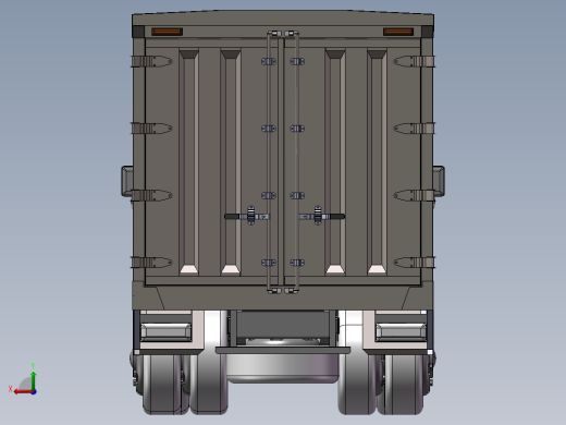 13.厢式货车 3d模型图纸后视缩略图