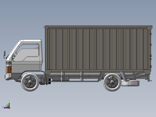 13.厢式货车 3d模型图纸右视缩略图