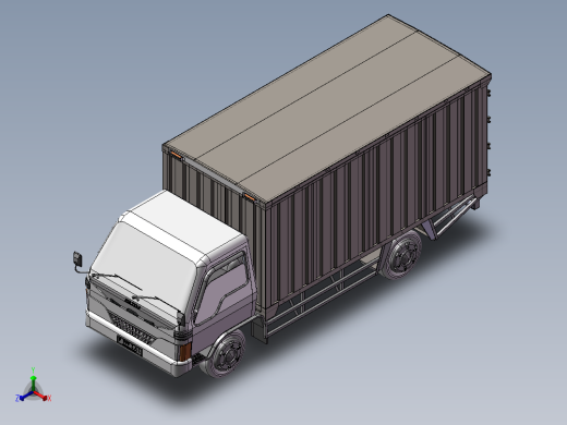 13.厢式货车 3d模型图纸正等轴测缩略图
