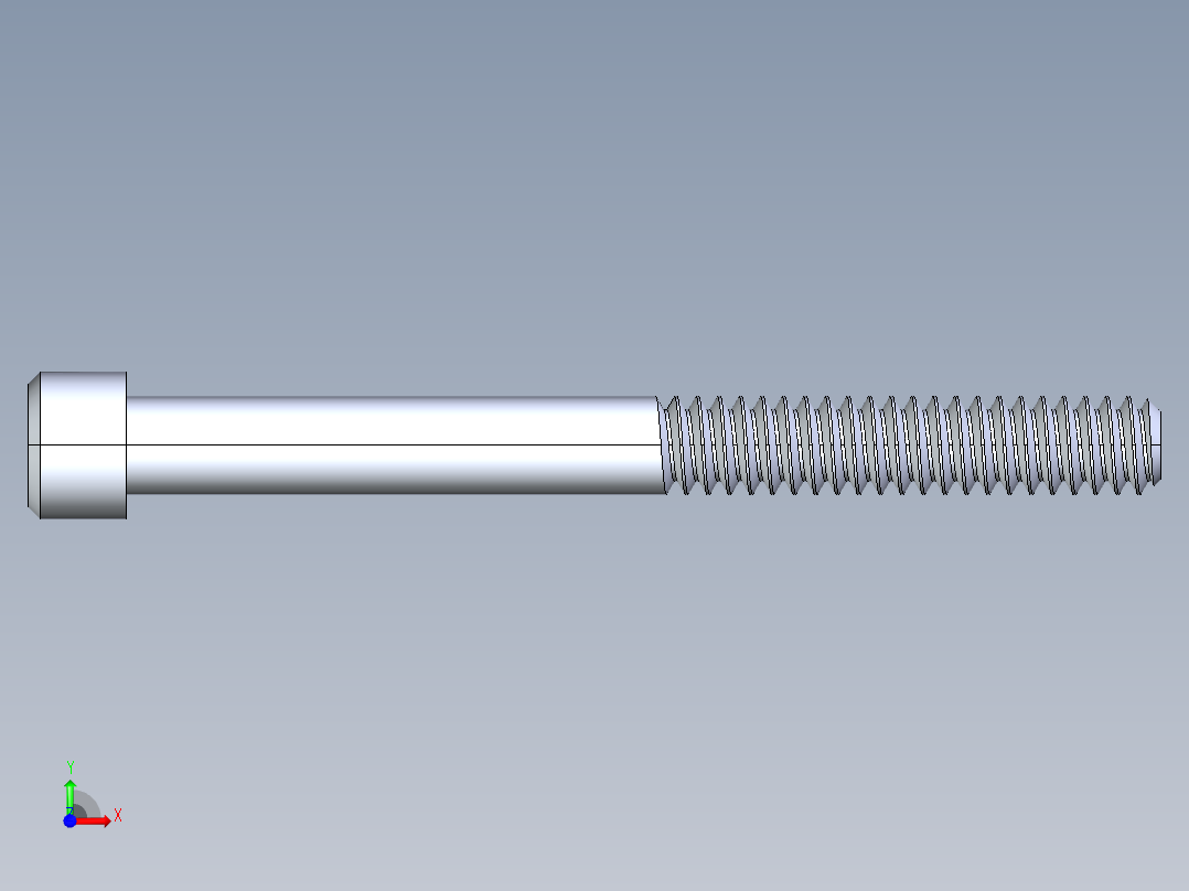 粗螺纹 SHCS 螺钉-SHCS 10-24.x2.STEP前视图