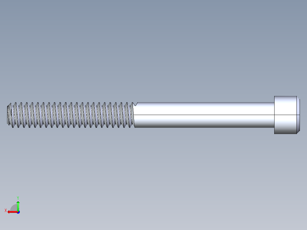 粗螺纹 SHCS 螺钉-SHCS 10-24.x2.STEP后视图