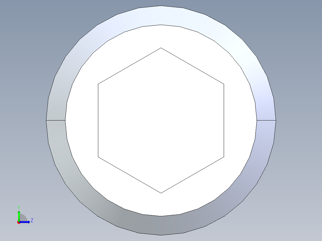 粗螺纹 SHCS 螺钉-SHCS 10-24.x2.STEP左视图