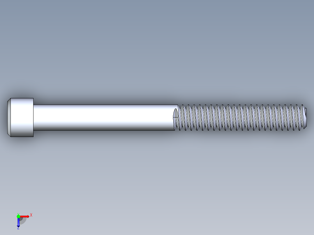 粗螺纹 SHCS 螺钉-SHCS 10-24.x2.STEP俯视图
