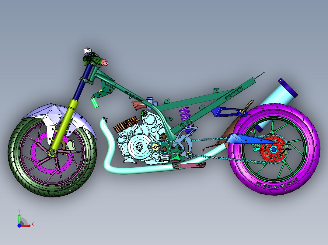 铃木复古机车150前视图