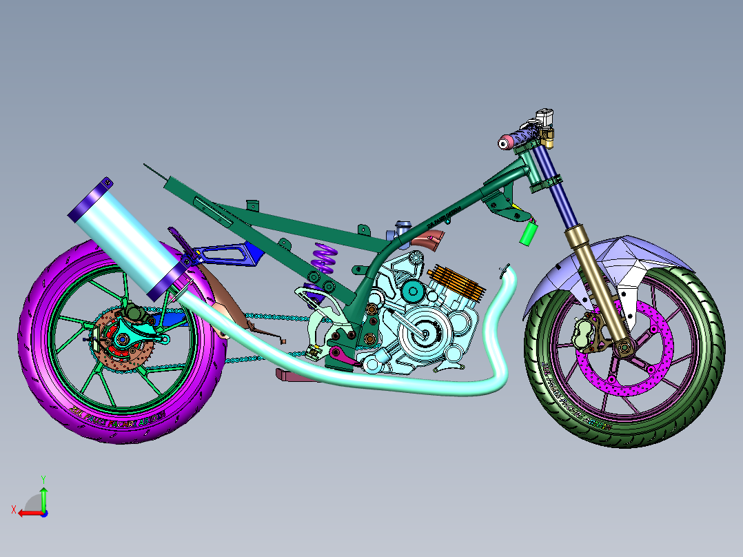 铃木复古机车150后视图