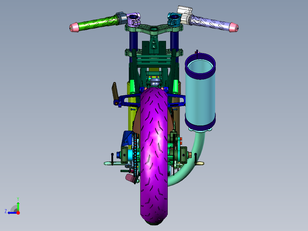 铃木复古机车150右视图
