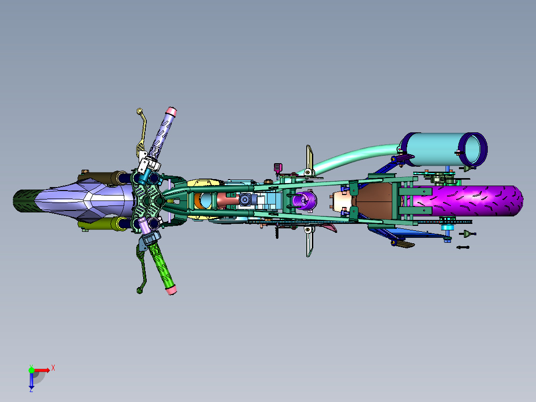 铃木复古机车150俯视图