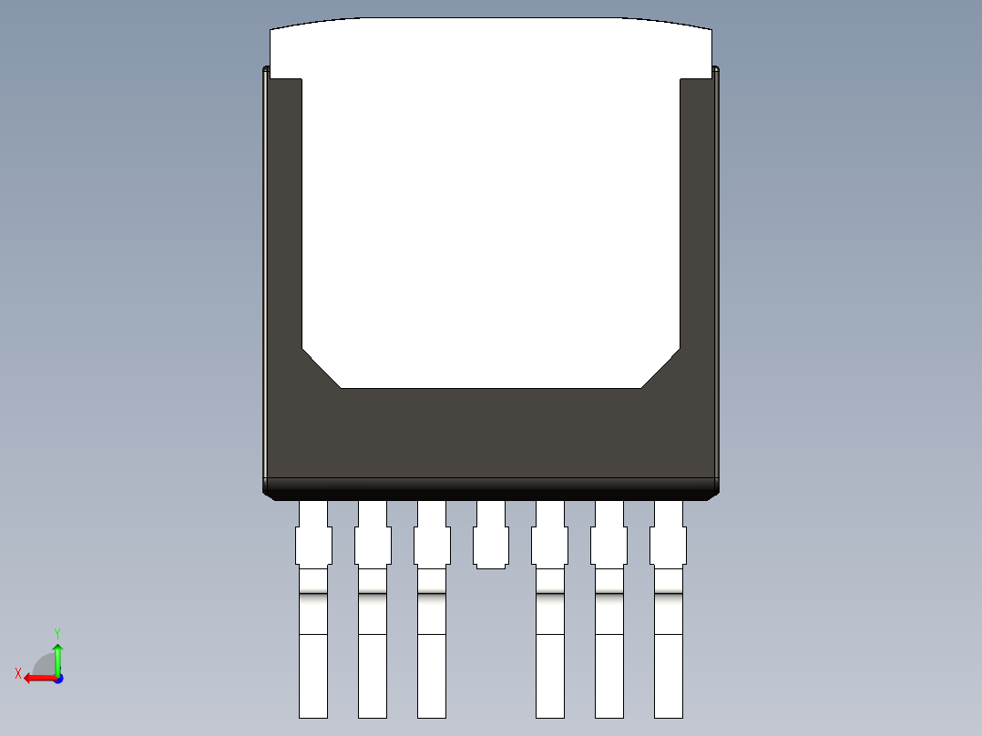 TO263封装也有7个连接，6个引脚，中间的连接是标签后视图