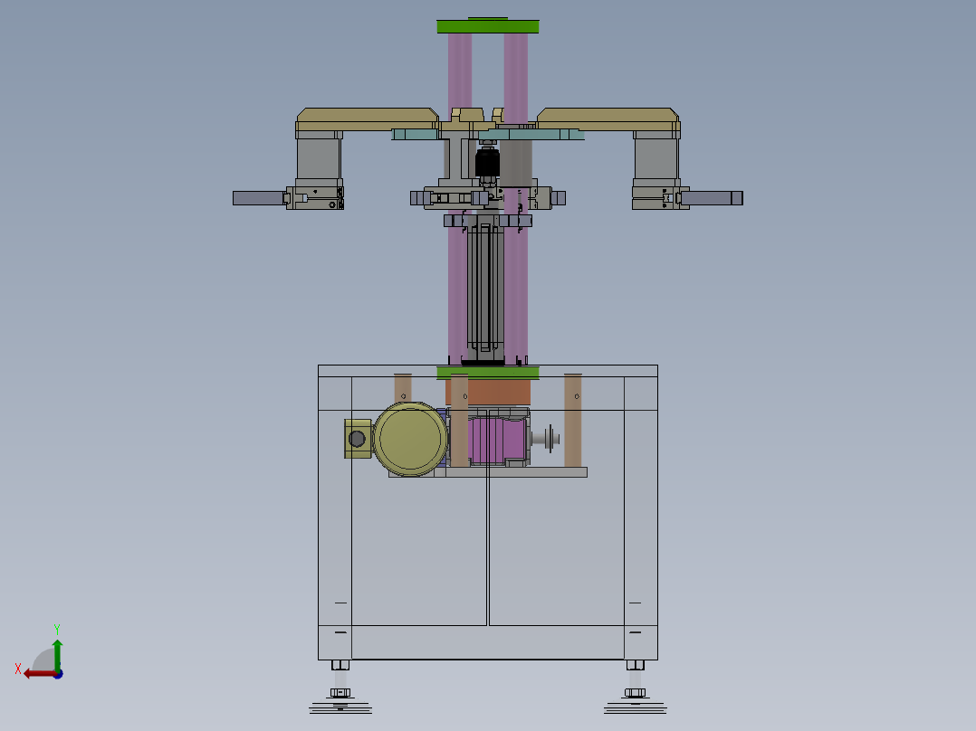 回转上料机构后视图