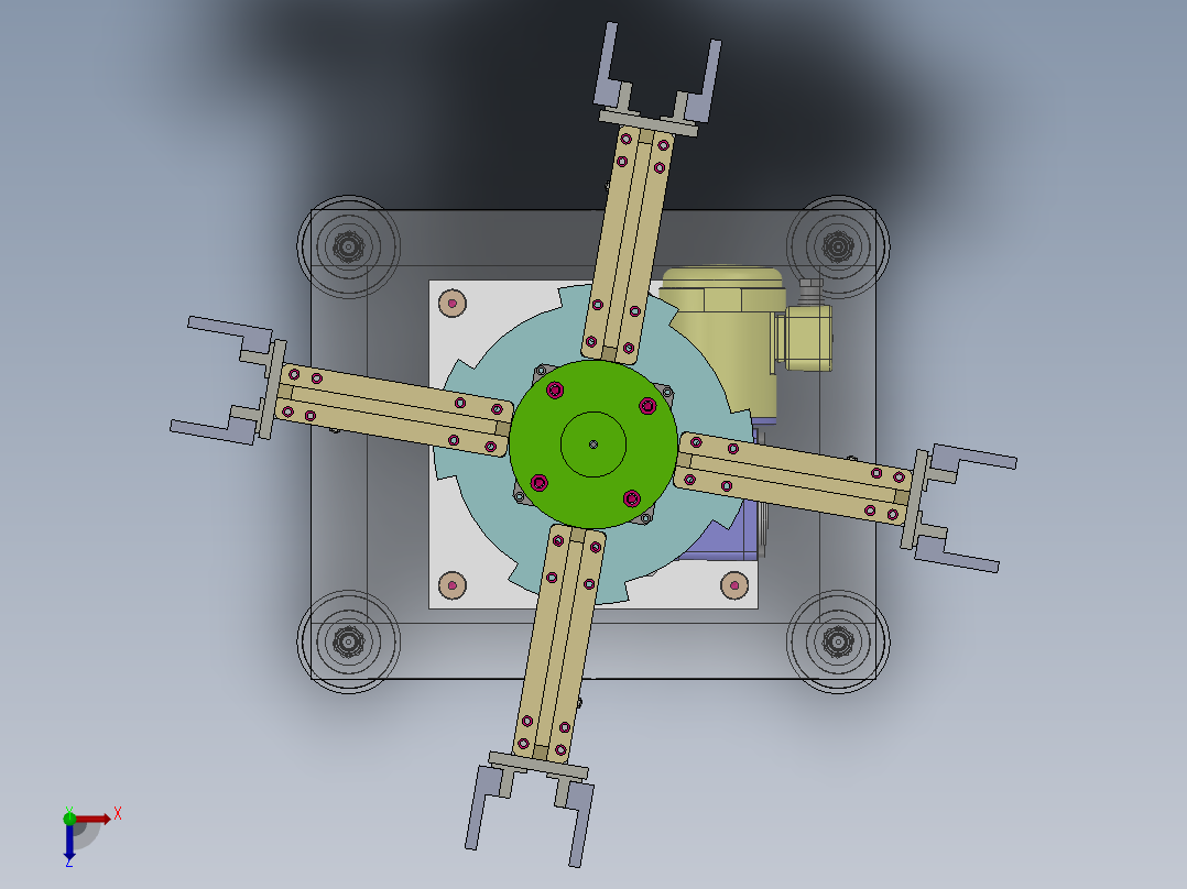 回转上料机构俯视图