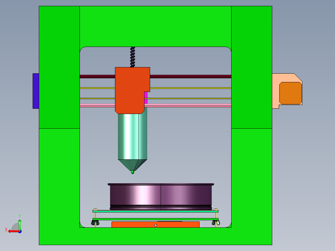 三轴单头针筒自动涂胶设备后视图