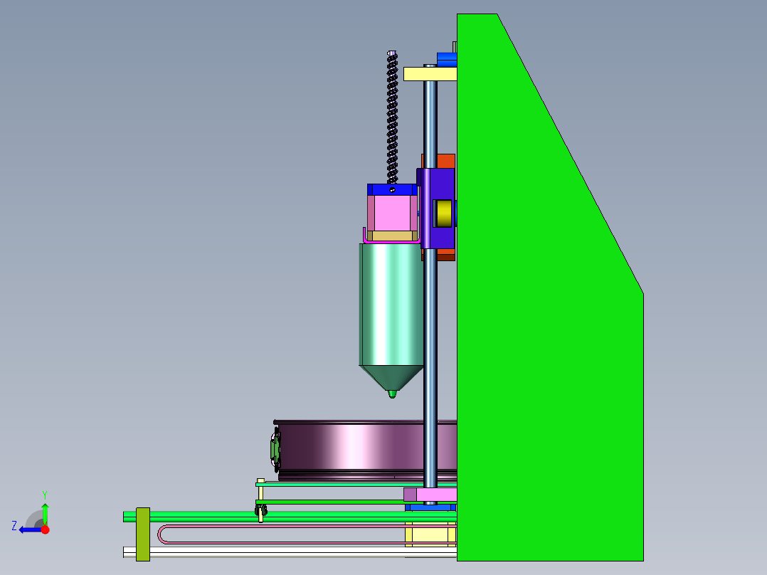 三轴单头针筒自动涂胶设备右视图