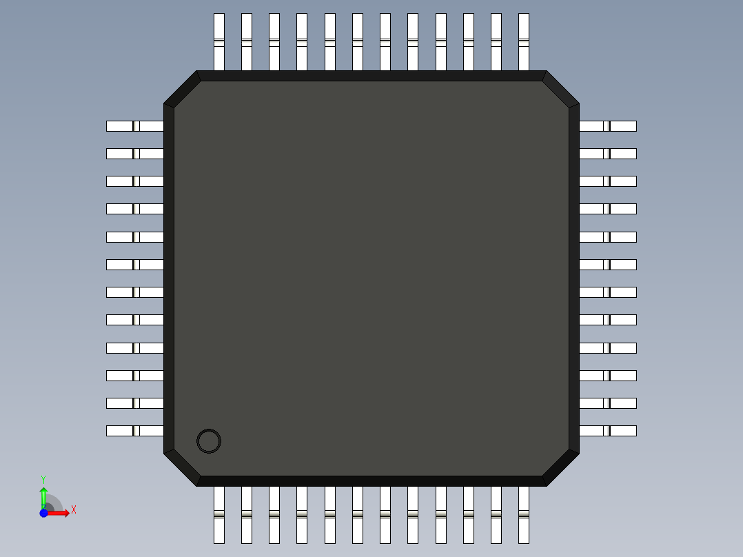 元器件3D封装QFP48_FPT-48P-M15156前视图