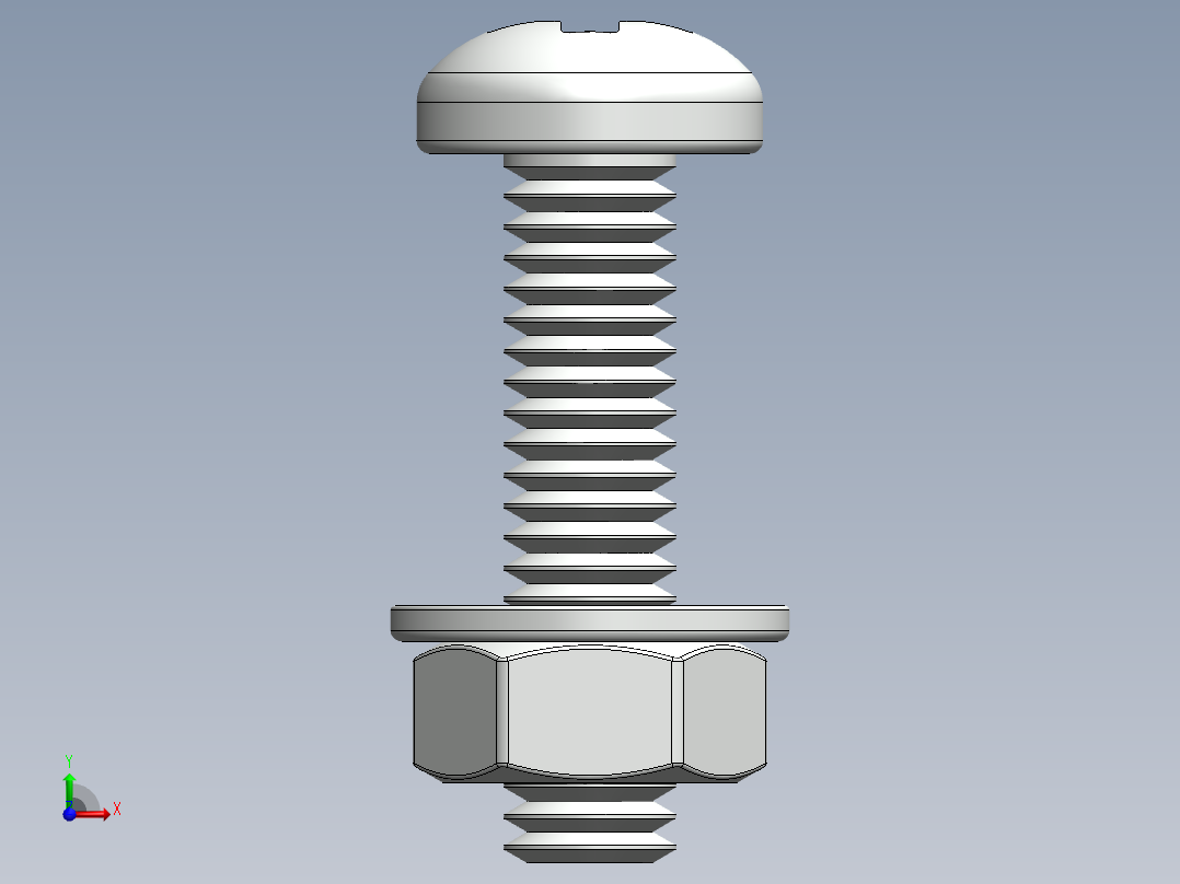 紧固件-M4-0.70 Round Head前视图