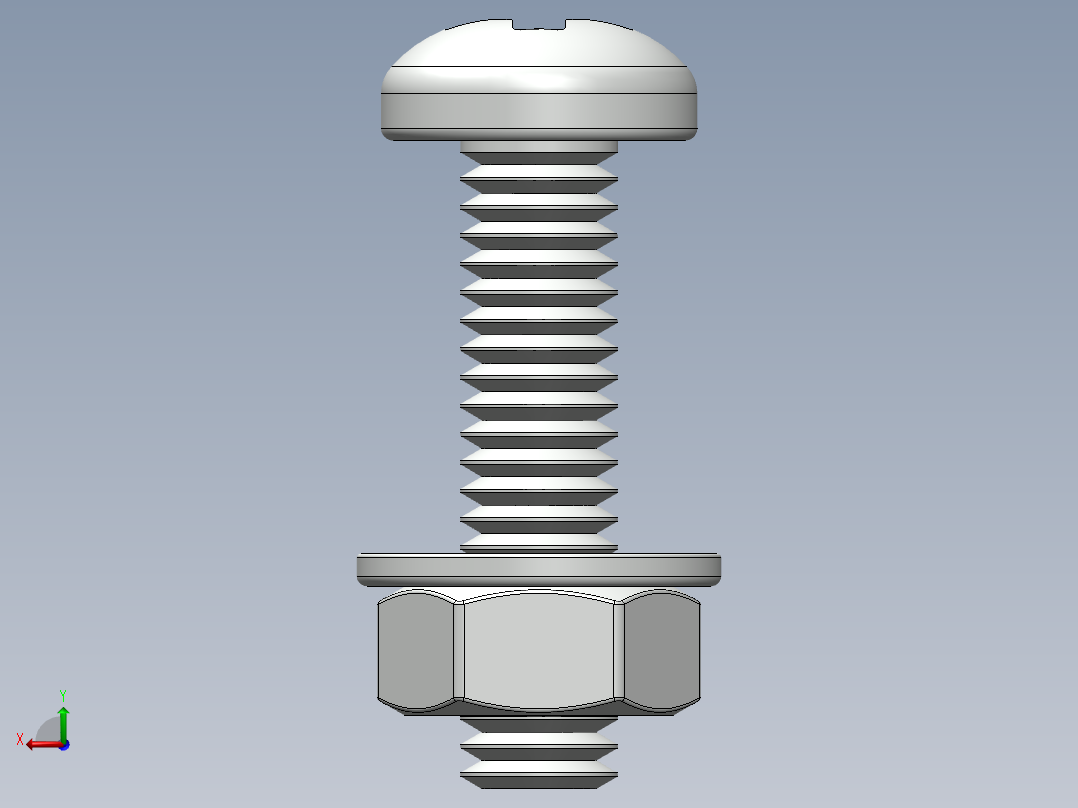 紧固件-M4-0.70 Round Head后视图