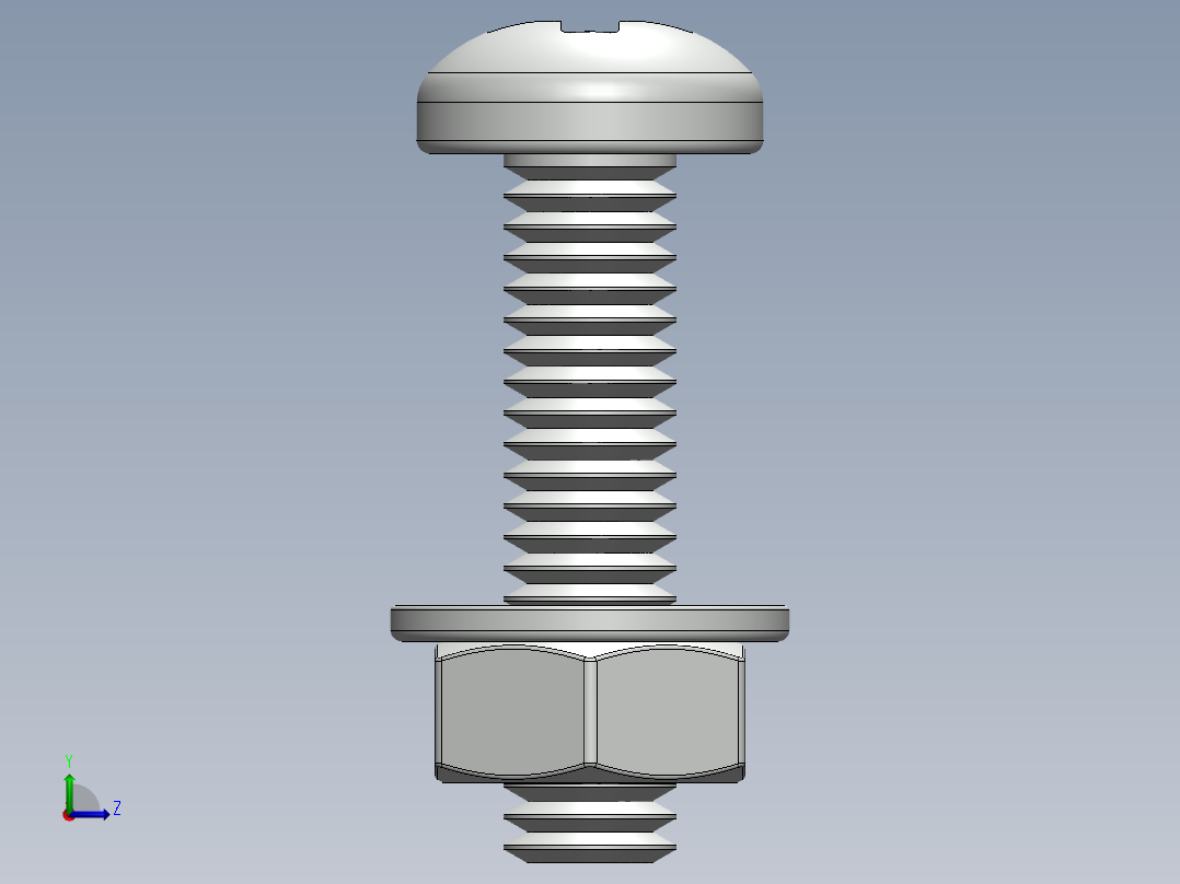 紧固件-M4-0.70 Round Head左视图