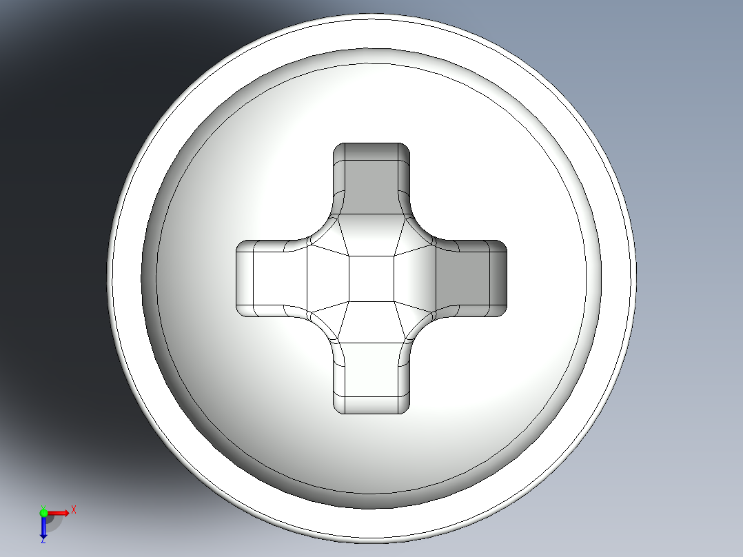 紧固件-M4-0.70 Round Head俯视图