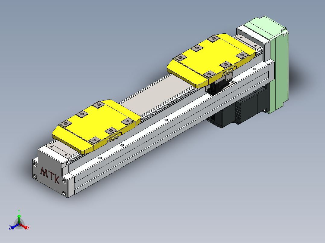 GTH内嵌丝杆全封闭GTH8S-BM-200W正等轴测图