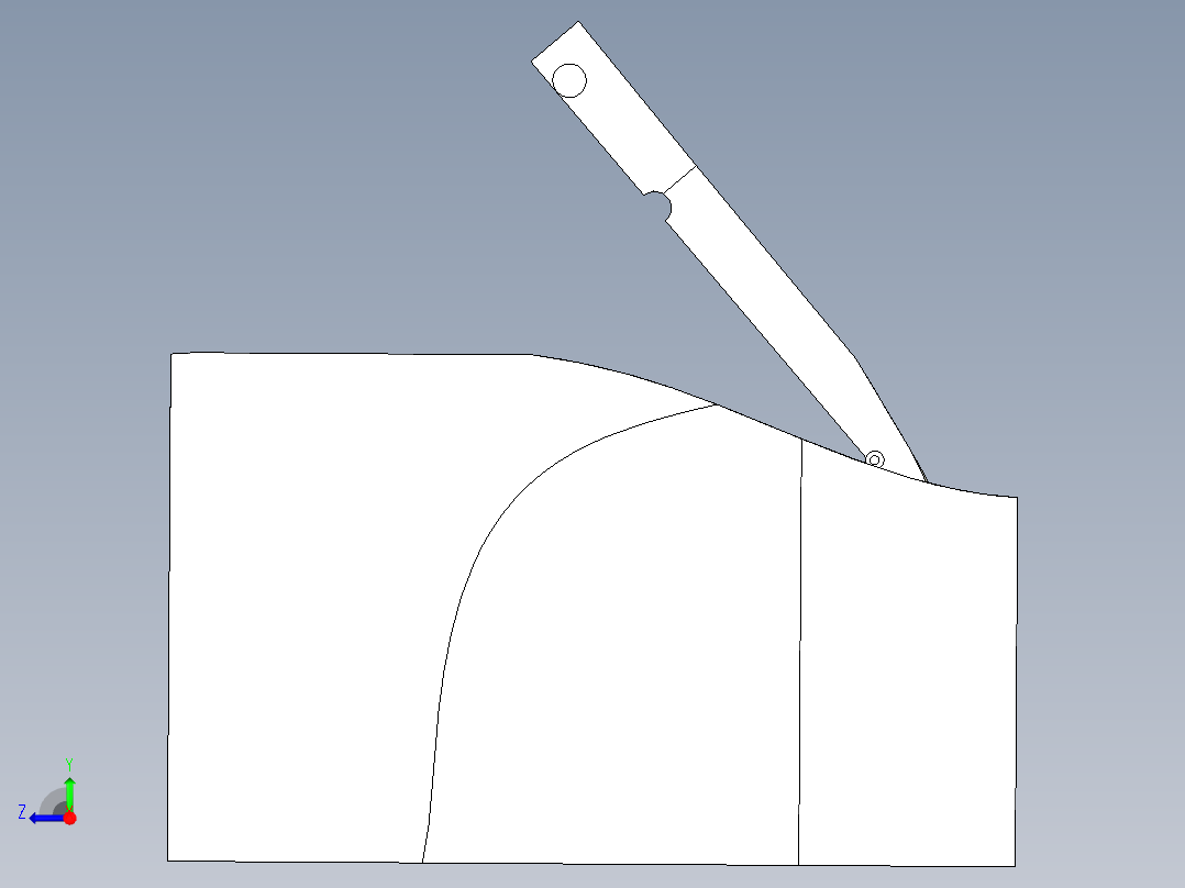 智能汽车尾翼运动机构设计右视图