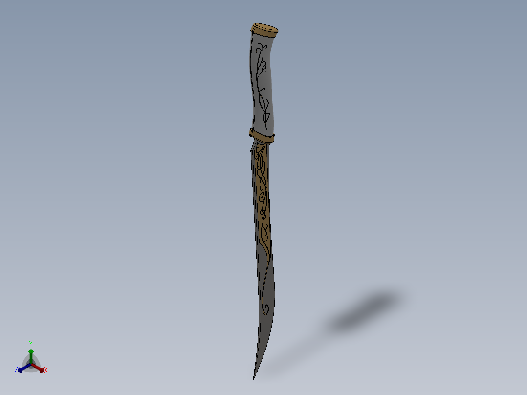 剑、宝剑(151)正等轴测图