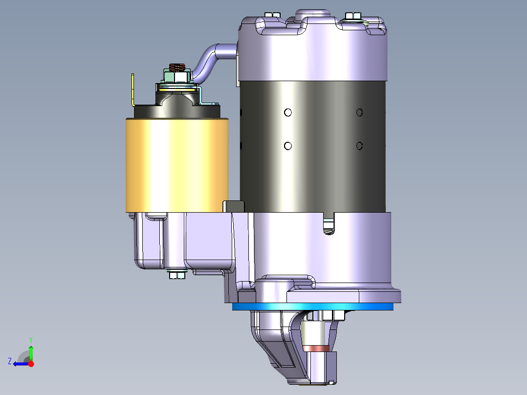 汽车起动机设计右视图