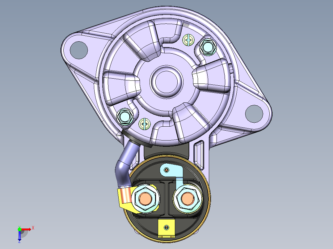 汽车起动机设计俯视图