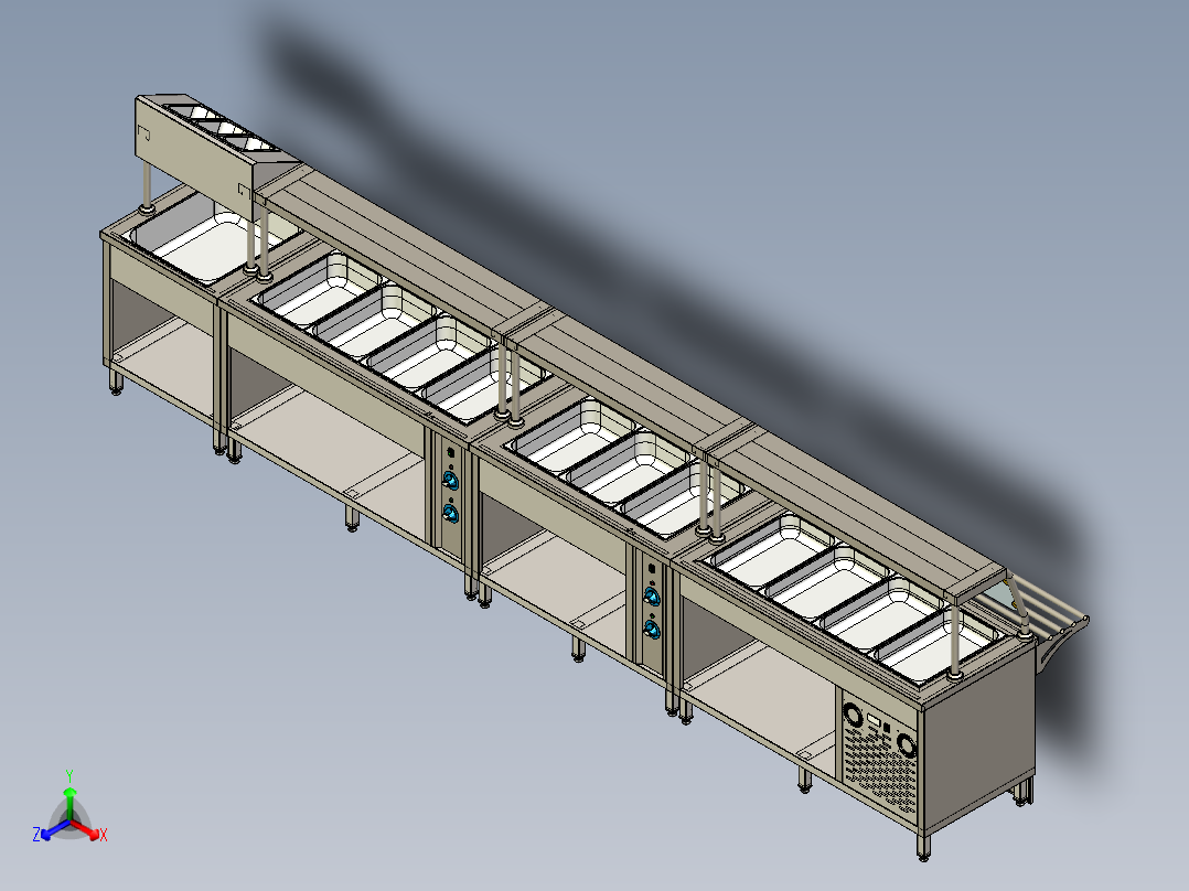 B3004161-快餐保温菜品柜正等轴测图