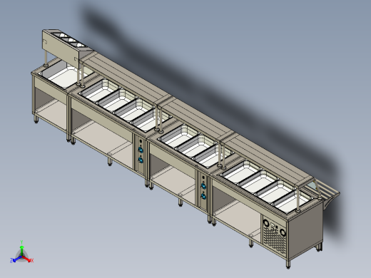 B3004161-快餐保温菜品柜正等轴测缩略图