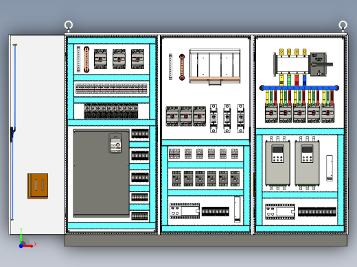 三柜组装变频器刀开关plc软启动控制柜 56435前视缩略图