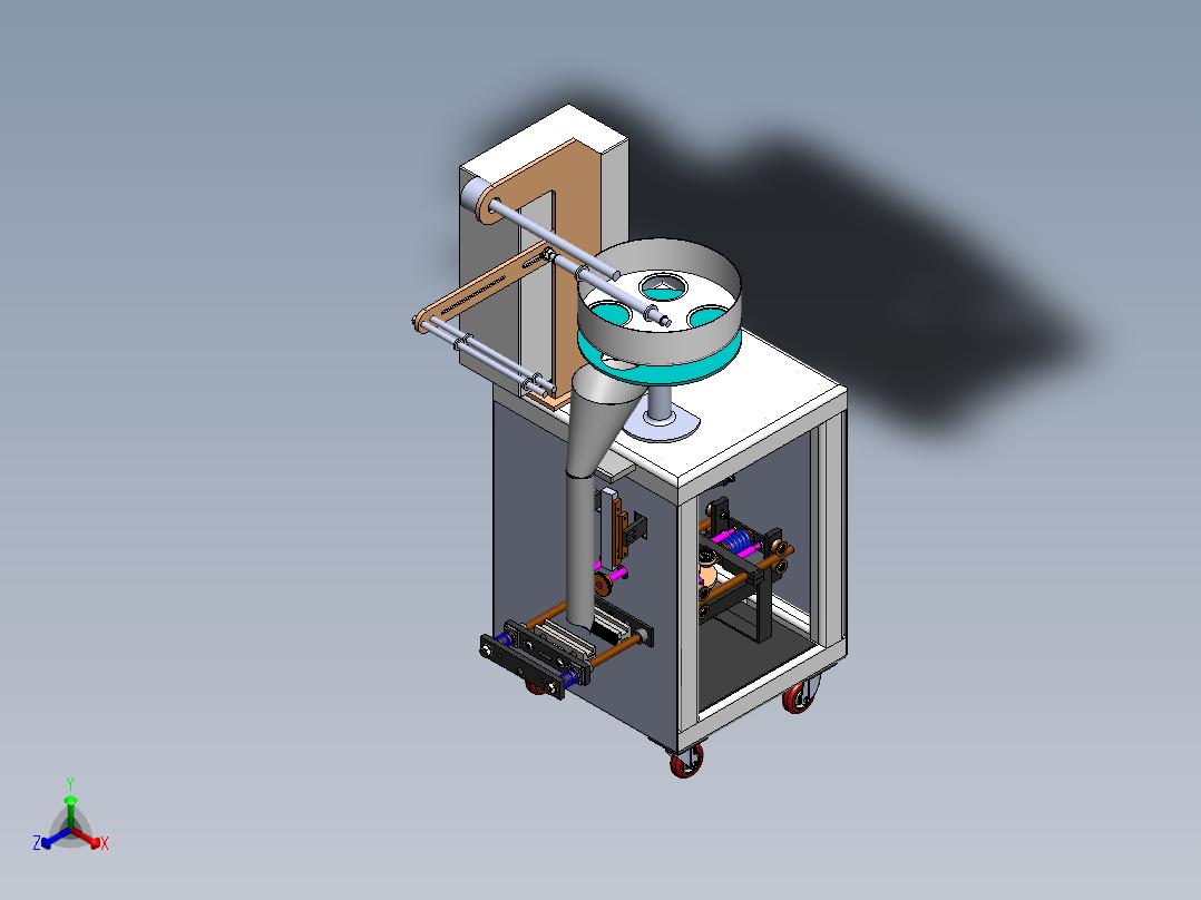 双联凸轮驱动同步定中夹紧热封+双联凸轮驱动同步夹紧正等轴测图