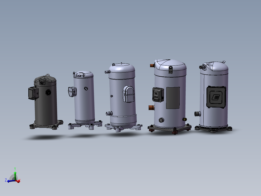 5款HAVC涡旋压缩机-制冷器模型