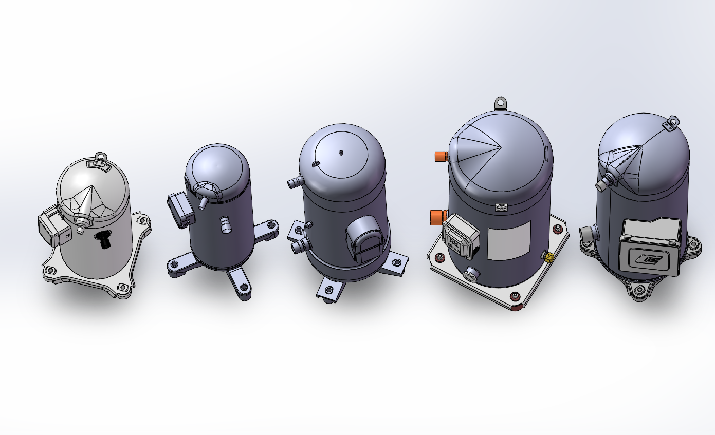 5款HAVC涡旋压缩机-制冷器模型