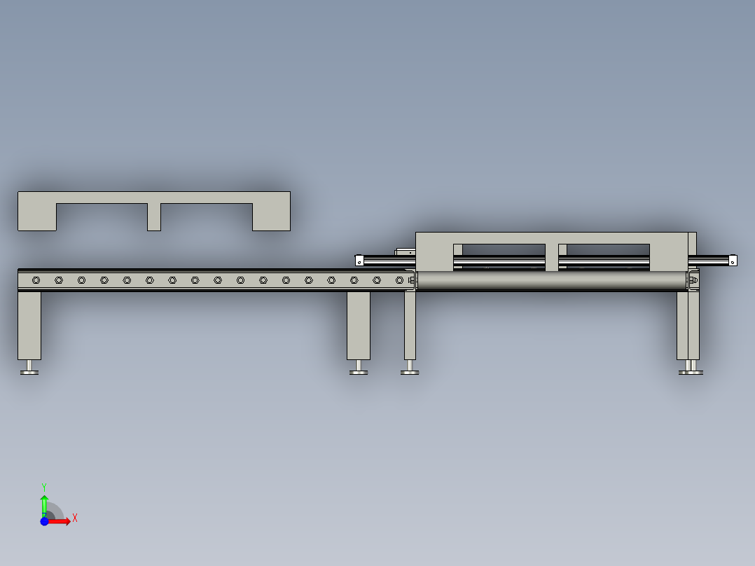 托盘上料输送线前视图