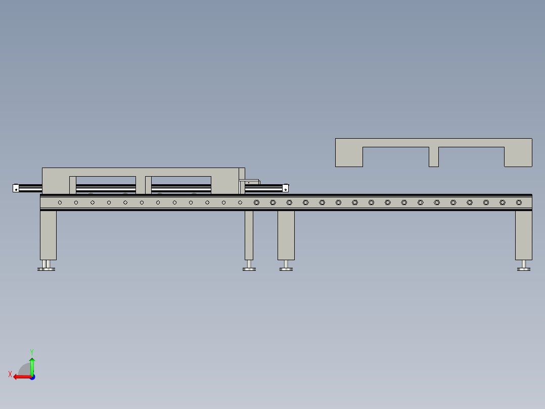 托盘上料输送线后视图