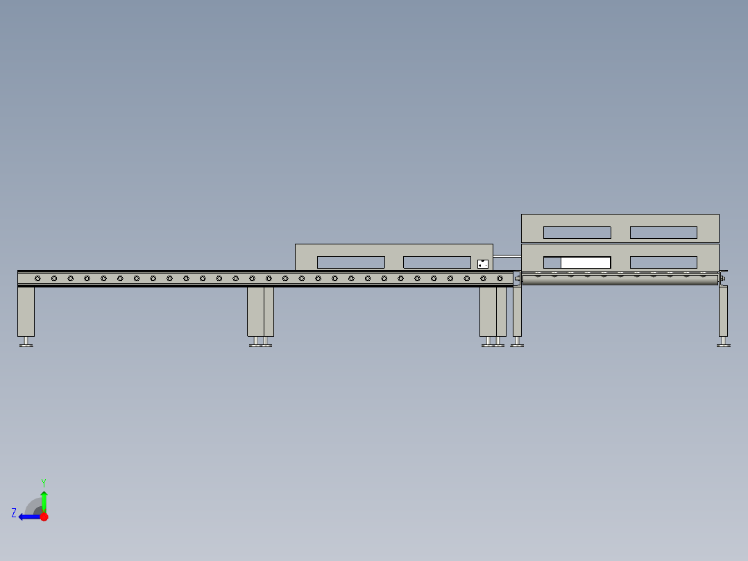 托盘上料输送线右视图