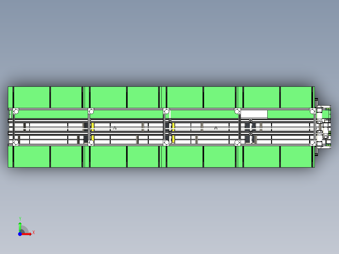 6米三皮带流水线前视图