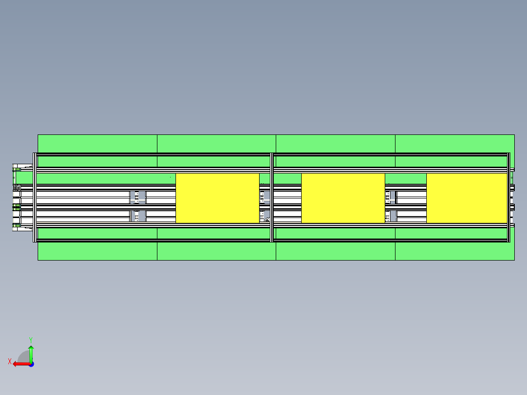 6米三皮带流水线后视图