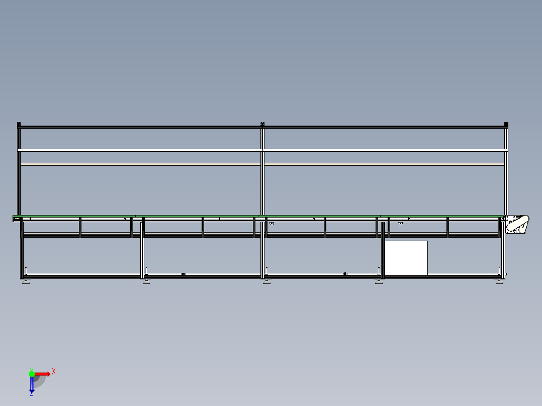 6米三皮带流水线俯视图
