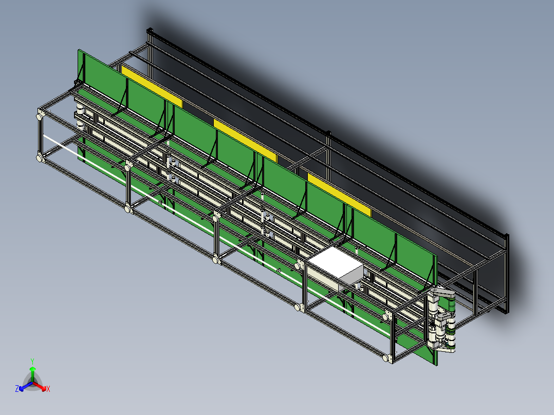 6米三皮带流水线正等轴测图