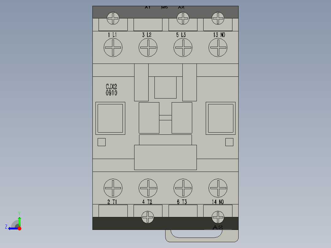 电控柜-111H000518交流接触器CJX2-0901右视图