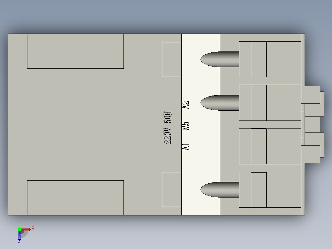 电控柜-111H000518交流接触器CJX2-0901俯视图
