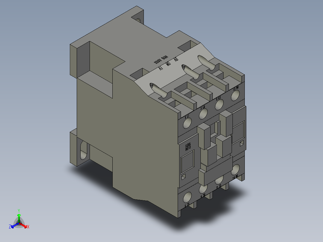 电控柜-111H000518交流接触器CJX2-0901正等轴测图